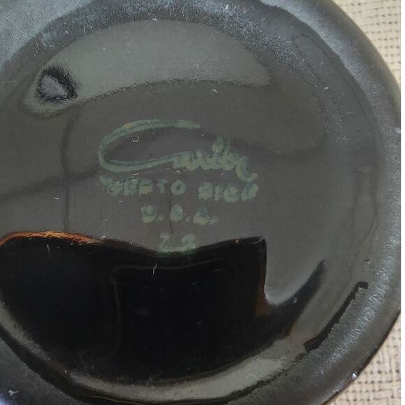 Set Of 2 Vintage Caribe China White & Black Pedestal Espresso Coffee/ Tea Mug - Picture 4 of 5